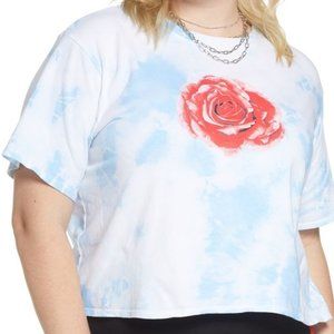 B.P. Plus Size Relaxed Crew Rose Graphic Top